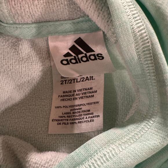 Adidas Toddler 2T Light Blue Hooded Sweatshirt - Picture 3 of 4